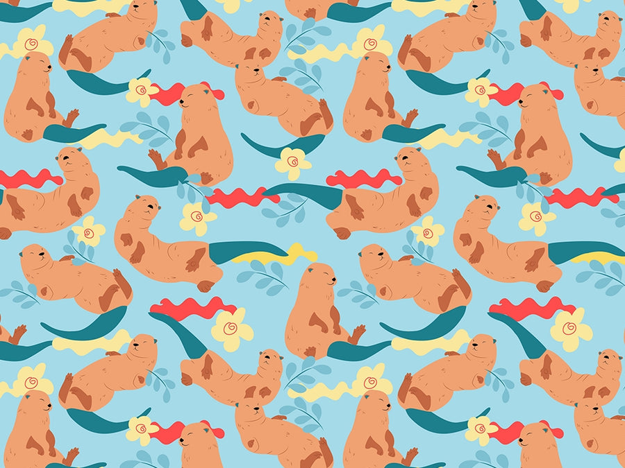 Lazy Otters Marine Life Vinyl Wrap Pattern~Rwraps Series 914 Digitally Printed Vinyl Wrap~0