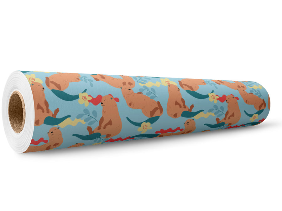 Lazy Otters Marine Life Wrap Film Wholesale Roll~Rwraps Series 914 Digitally Printed Vinyl Roll~5