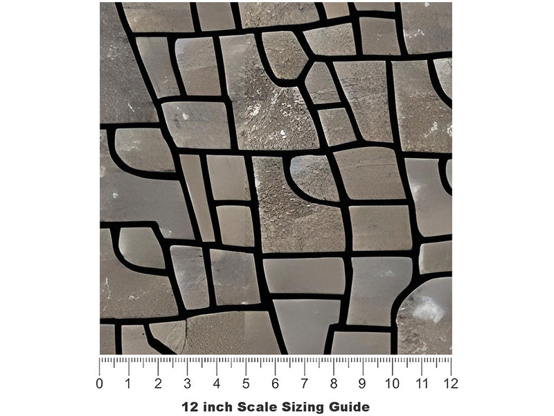 Leftover Slabs Cobblestone Vinyl Film Pattern Size 12 inch Scale~Rwraps Leftover Slabs Cobblestone Sizing Chart~3