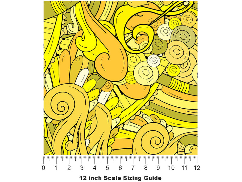 Lemon Chords Music Vinyl Film Pattern Size 12 inch Scale~Rwraps Lemon Chords Music Sizing Chart~2