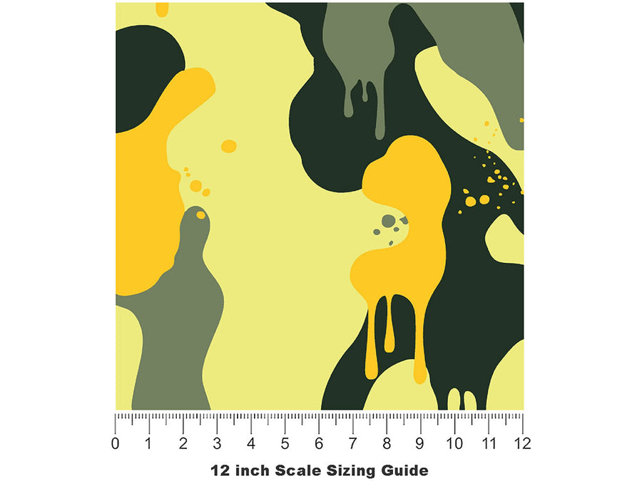 Lemon Graffiti Camouflage Vinyl Film Pattern Size 12 inch Scale~Rwraps Lemon Graffiti Camouflage Sizing Chart~3