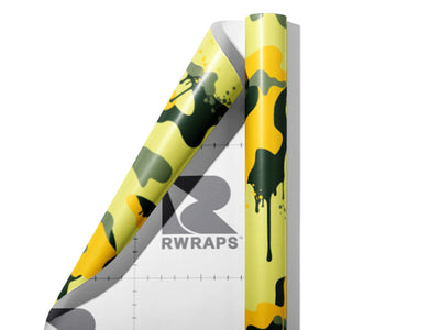 Lemon Graffiti Camouflage Wrap Film Sheets~Rwraps Series 914 Lemon Graffiti Camouflage Scrolled Sheet~3
