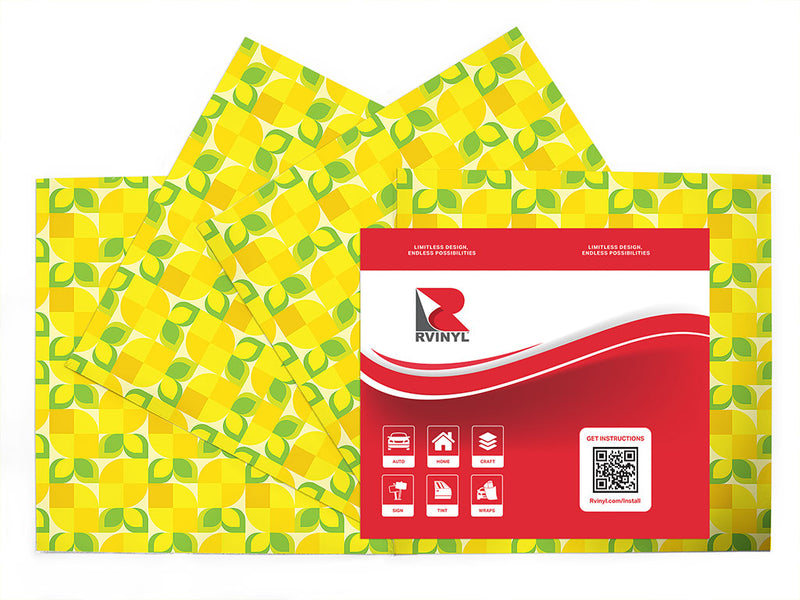 lemon mosaic fruit Craft Vinyl Sheet Pack