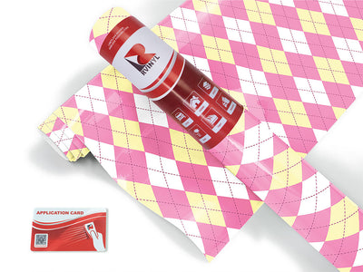 lemonade bubblegum argyle Craft Vinyl Roll