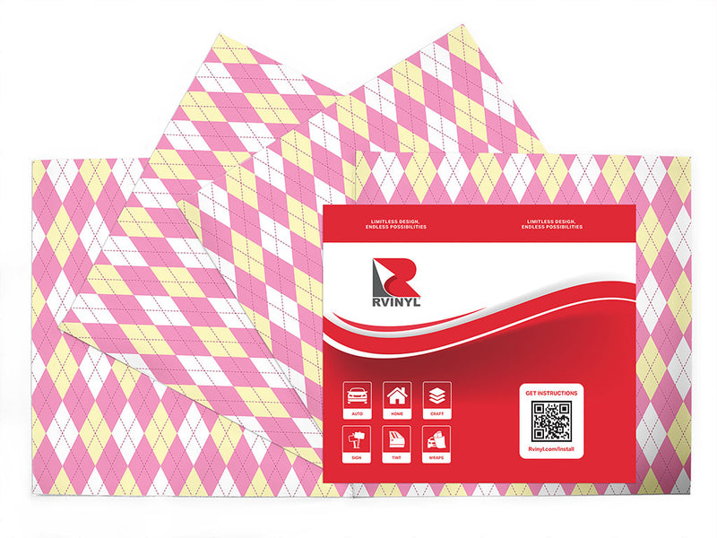lemonade bubblegum argyle Craft Vinyl Sheet Pack