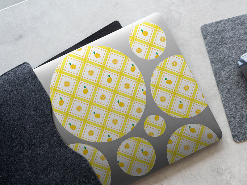 lemony plaid fruit DIY Laptop Stickers