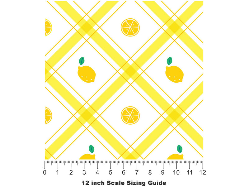 Lemony Plaid Fruit Vinyl Film Pattern Size 12 inch Scale~Rwraps Lemony Plaid Fruit Sizing Chart~2