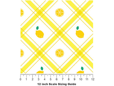 Lemony Plaid Fruit Vinyl Film Pattern Size 12 inch Scale~Rwraps Lemony Plaid Fruit Sizing Chart~2