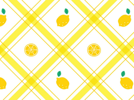 Lemony Plaid Fruit Vinyl Wrap Pattern~Rwraps Series 914 Digitally Printed Vinyl Wrap~0