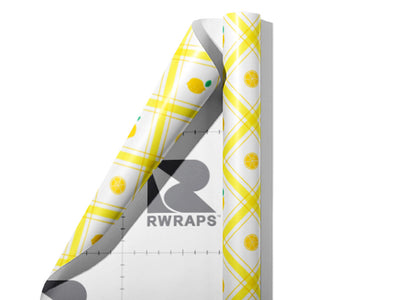 Lemony Plaid Fruit Wrap Film Sheets~Rwraps Series 914 Lemony Plaid Fruit Scrolled Sheet~3