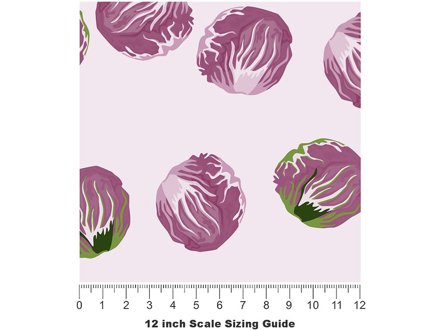Leonardo Radicchio Vegetable Vinyl Film Pattern Size 12 inch Scale~Rwraps Leonardo Radicchio Vegetable Sizing Chart~2