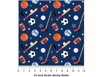 Lets Play Sport Vinyl Film Pattern Size 12 inch Scale~Rwraps Lets Play Sport Sizing Chart~2