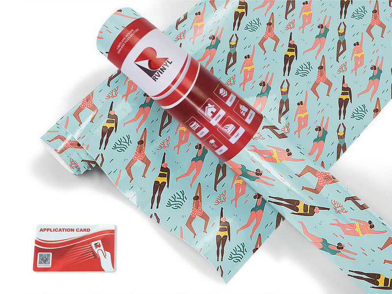 lets swim summertime Craft Vinyl Roll