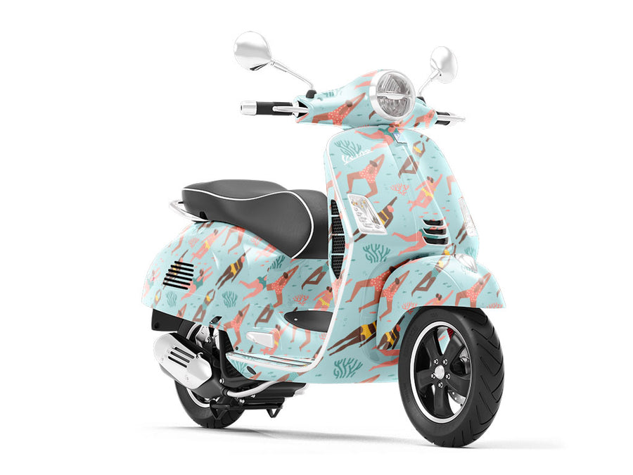 Lets Swim Summertime Vespa Scooter Wrap Film