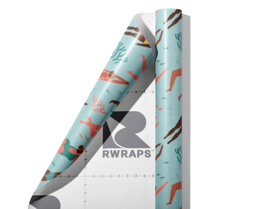 Lets Swim Summertime Wrap Film Sheets~Rwraps Series 914 Lets Swim Summertime Scrolled Sheet~3
