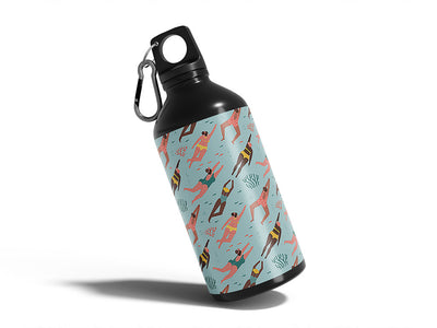 lets swim summertime Water Bottle DIY Stickers