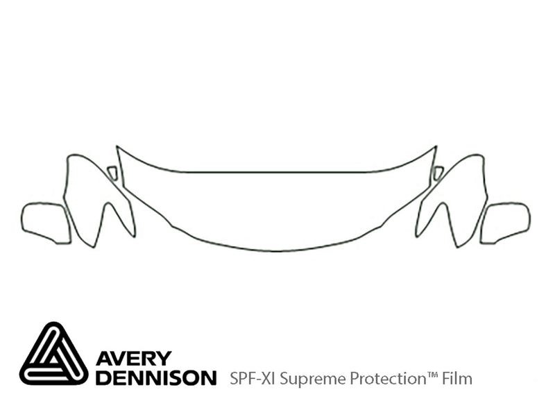 es Avery Dennison Clear Bra Hood Precut PPF Diagram