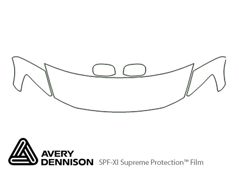 gs Avery Dennison Clear Bra Hood Precut PPF Diagram