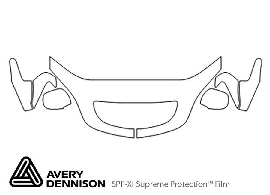 gx Avery Dennison Clear Bra Hood Precut PPF Diagram
