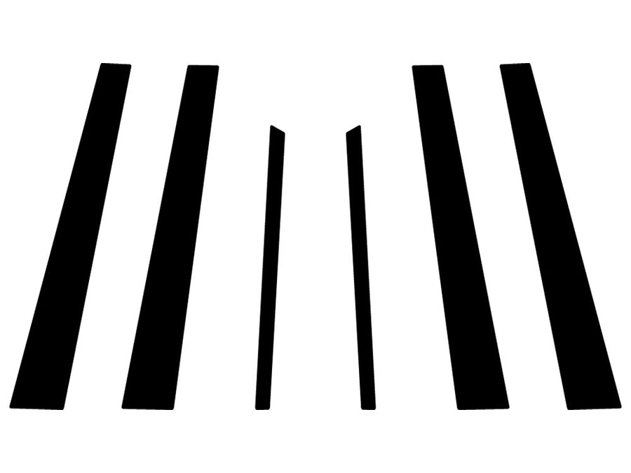 lexus ls 2001-2006 Brushed Aluminum Black Pillar Trim Diagram