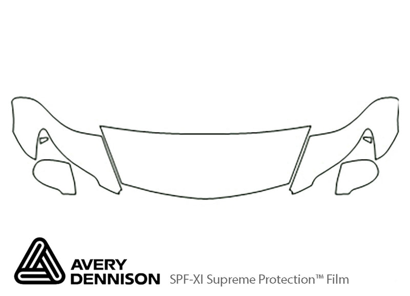 ls Avery Dennison Clear Bra Hood Precut PPF Diagram