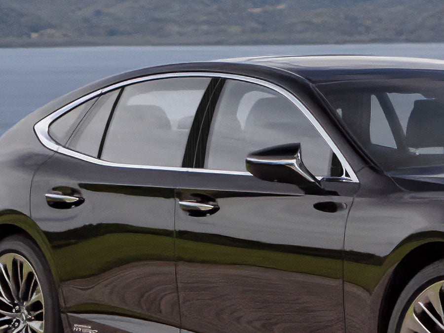lexus ls 2018-2023 Brushed Aluminum Black Pillar Cover Diagram