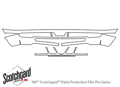 lx 3M Clear Bra Bumper Precut PPF Diagram