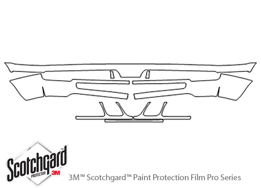 lx 3M Clear Bra Bumper Precut PPF Diagram