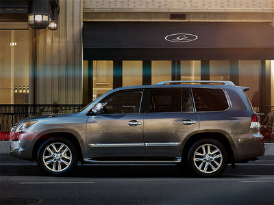lexus lx 2008-2023 Brushed Aluminum Black Pillar Trim