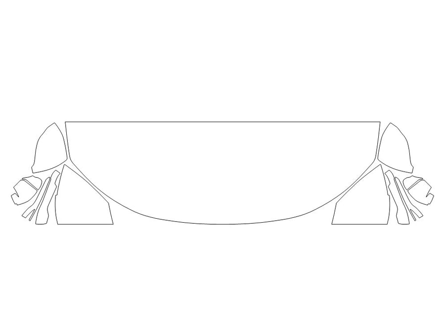 lx Avery Dennison Clear Bra Hood Precut PPF Diagram