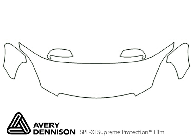 sc Avery Dennison Clear Bra Hood Precut PPF Diagram