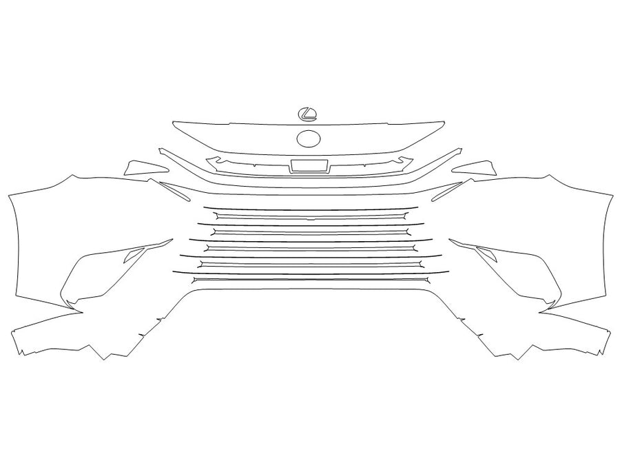 tx 3M Clear Bra Bumper Precut PPF Diagram