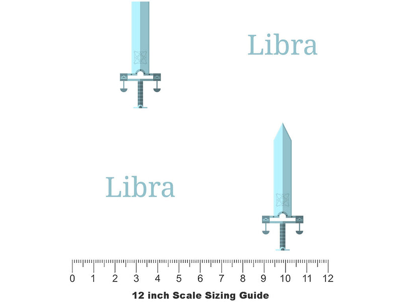 Libra Swords Astrology Vinyl Film Pattern Size 12 inch Scale~Rwraps Libra Swords Astrology Sizing Chart~2
