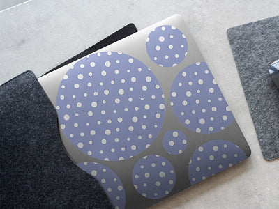 light blue polka dot DIY Laptop Stickers