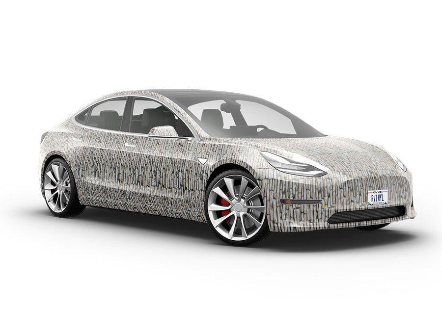Light Grey Brick Vehicle Vinyl Wrap