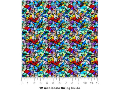 Lily Pads Stained Glass Vinyl Film Pattern Size 12 inch Scale~Rwraps Lily Pads Stained Glass Sizing Chart~2