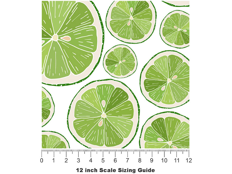Lima  Fruit Vinyl Film Pattern Size 12 inch Scale~Rwraps Lima  Fruit Sizing Chart~2