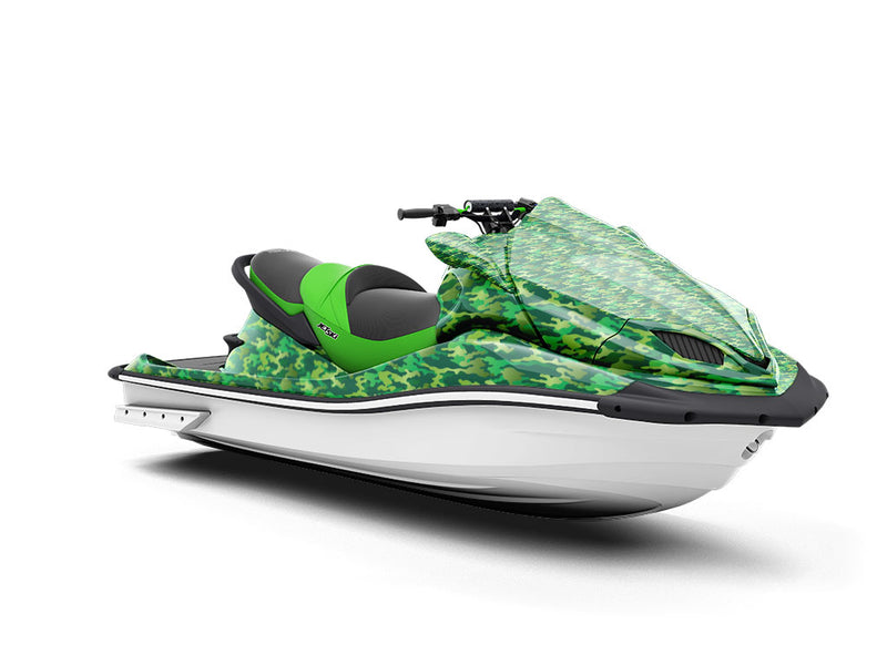 Lime Hunter Camouflage Jet Ski Vinyl Customized Wrap