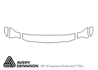 aviator Avery Dennison Clear Bra Hood Precut PPF Diagram