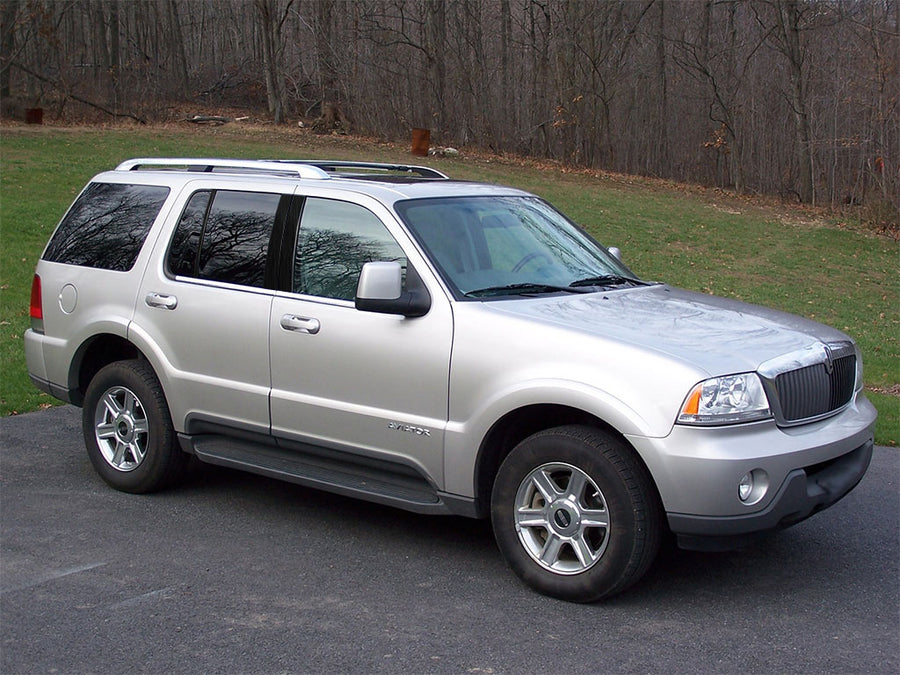 lincoln aviator 2003-2005 Brushed Aluminum Black Pillar Trim