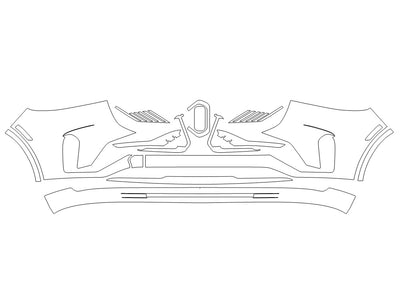 aviator Avery Dennison Clear Bra Bumper Precut PPF Diagram