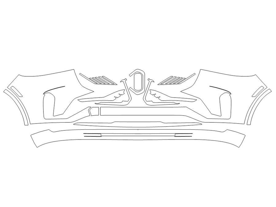 aviator Avery Dennison Clear Bra Bumper Precut PPF Diagram