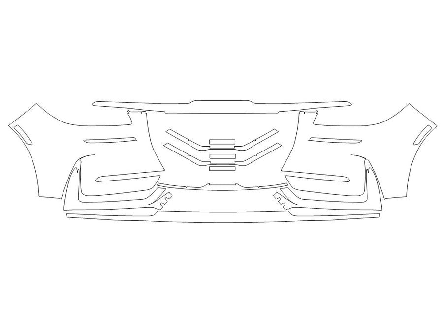 corsair 3M Clear Bra Bumper Precut PPF Diagram