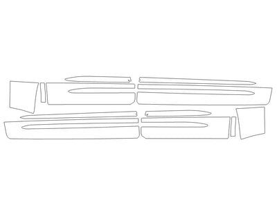 corsair 3M Clear Bra Door Cup Precut PPF Diagram