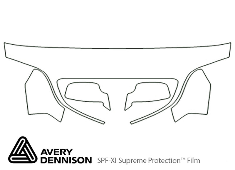 ls Avery Dennison Clear Bra Hood Precut PPF Diagram