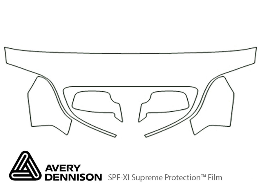 ls Avery Dennison Clear Bra Hood Precut PPF Diagram