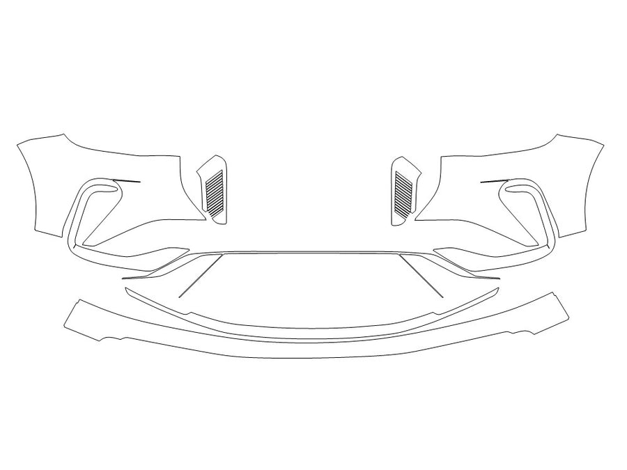 nautilus 3M Clear Bra Bumper Precut PPF Diagram
