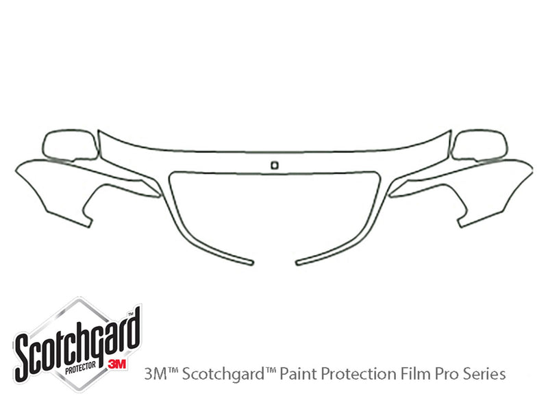town car 3M Clear Bra Hood Precut PPF Diagram
