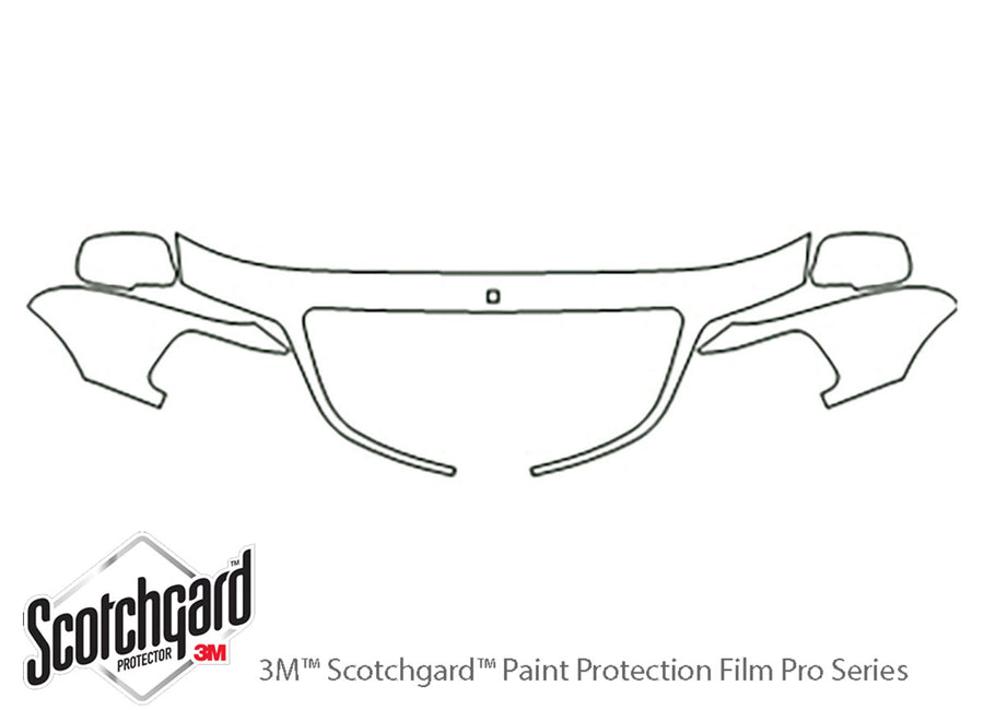 town car 3M Clear Bra Hood Precut PPF Diagram