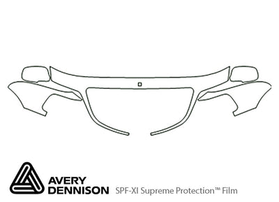 town car Avery Dennison Clear Bra Hood Precut PPF Diagram